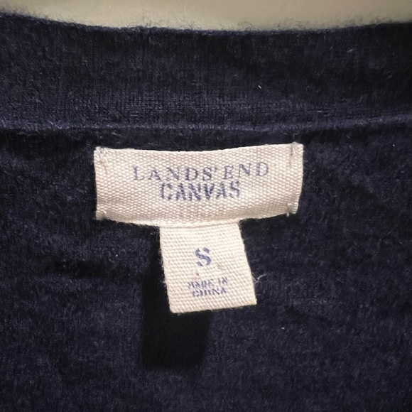 Lands End Navy Blue Cardigan - Picture 3 of 5